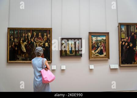 Art religieux hollandais datant de 15th ans, Musée du Louvre, le musée le plus visité au monde et un monument historique à Paris, en France. C'est le berceau de quelques-unes des œuvres d'art les plus connues, Paris, France Banque D'Images