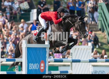 Calgary (Alberta), Canada, 2022-09-10, Edouard Schmitz (SUI) QUNO, CSIO Spruce Meadows Masters, - BMO coupe des nations Banque D'Images