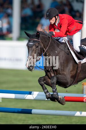 Calgary (Alberta), Canada, 2022-09-10, Edouard Schmitz (SUI) QUNO, CSIO Spruce Meadows Masters, - BMO coupe des nations Banque D'Images