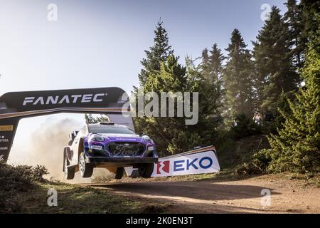 19 LOEB Sebastien (fra), GALMICHE Isabelle (fra), M-Sport Ford World Rally Team, Ford Puma Rally 1, action pendant le rallye Acropolis Grèce 2022, 10th tour du Championnat du monde de voitures de rallye WRC 2022, de 8 septembre à 11, 2022 à Lamia, Grèce - photo: Nikos Katikis/DPPI/LiveMedia Banque D'Images