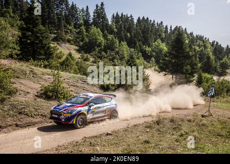 58 PAJARI Sami (fin), MALKONEN Enni (fin), Ford Fiesta Rally3, action pendant le rallye Acropolis Grèce 2022, 10th tour du Championnat mondial de voitures de rallye 2022 de la CMR, de 8 septembre au 11, 2022 à Lamia, Grèce - photo: Nikos Katikis/DPPI/LiveMedia Banque D'Images