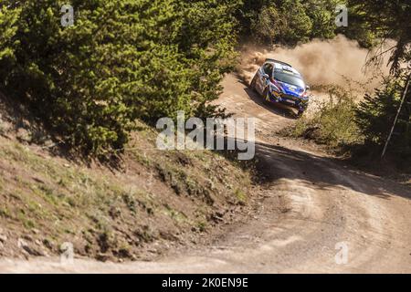 58 PAJARI Sami (fin), MALKONEN Enni (fin), Ford Fiesta Rally3, action pendant le rallye Acropolis Grèce 2022, 10th tour du Championnat mondial de voitures de rallye 2022 de la CMR, de 8 septembre au 11, 2022 à Lamia, Grèce - photo: Nikos Katikis/DPPI/LiveMedia Banque D'Images