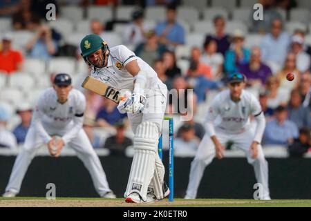 Keshav Maharaj en Afrique du Sud pendant le LV= Insurance Test Match Angleterre contre Afrique du Sud au Kia Oval, Londres, Royaume-Uni, 11th septembre 2022 (photo de Ben Whitley/News Images) Banque D'Images