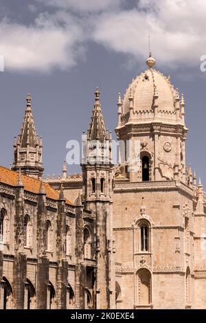 Monastère de Jerónimos, Mosteiro dos Jerónimos à Belém, Lisbonne, la capitale du Portugal. Patrimoine mondial de l'UNESCO. Banque D'Images