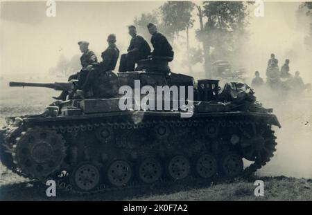 Wehrmacht Heer Panzerkampfwagen III PzKpfw III Panzer III Ausf. H - Armée allemande Panzerkampfwagen / Medium Tank III Mark / Mk H - Russie Banque D'Images