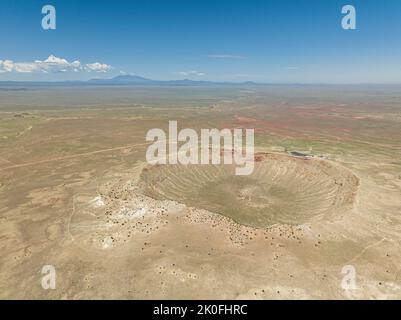 Vue aérienne du Meteor Crater repère naturel à Arizona Banque D'Images