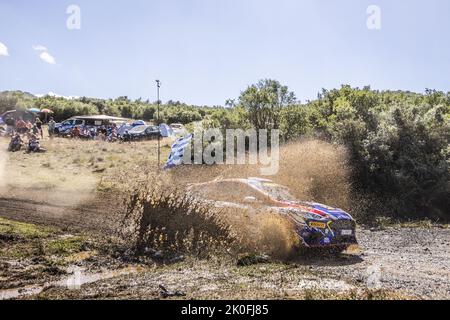 58 PAJARI Sami (fin), MALKONEN Enni (fin), Ford Fiesta Rally3, action pendant le rallye Acropolis Grèce 2022, 10th tour du Championnat mondial de voitures de rallye 2022 de la CMR, de 8 septembre au 11, 2022 à Lamia, Grèce - photo: Nikos Katikis/DPPI/LiveMedia Banque D'Images