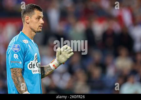 ROTTERDAM, PAYS-BAS - SEPTEMBRE 11 : le gardien de but Nick Olij de Sparta Rotterdam pendant le match néerlandais Eredivisie entre Feyenoord et Sparta Rotterdam au de Kuip on 11 septembre 2022 à Rotterdam, pays-Bas (photo de Herman Dingler/Orange Pictures) Banque D'Images