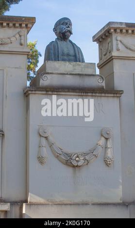 Séville, Espagne - 27th septembre 2020 : monument Emilio Castelar, politicien républicain espagnol et président de la première République espagnole Banque D'Images