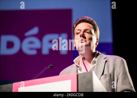 François de Smet de Defi photographié lors de la séance de clôture de l'université d'été du parti francophone defi (ex FDF), dimanche 11 septembre 2022 à Wavre. BELGA PHOTO HATIM KAGHAT Banque D'Images