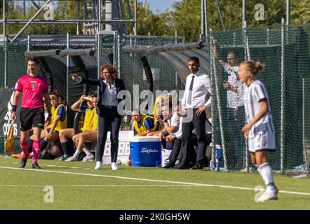 Centre de formation de Juventus, Turin, Italie, 11 septembre 2022, Inter Head Coach Guarino Rita pendant Juventus FC vs Inter - FC Internazionale - football italien Serie A Women Match Banque D'Images