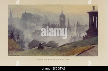 Édimbourg, vue de Calton Hill du livre « Edimbourg et les Lothians » avec douze Ill. En couleur par Walter Dexter par Watt, Francis, 1849-1927 Date de publication 1912 Publisher London Methuen, Banque D'Images