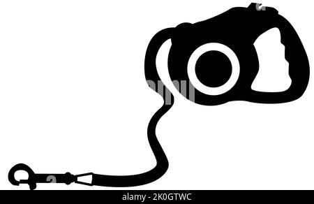 Chien chat animal plomb chanter sur fond blanc. Symbole de dérivation PET. Icône en plomb rétractable pour animaux. style plat. Banque D'Images