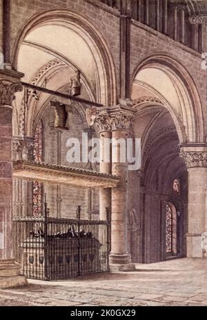 Edward le tombeau du Prince Noir dans la chapelle de la Trinité Cathédrale de Canterbury peinte par W. Biscombe Gardner 1907 Banque D'Images