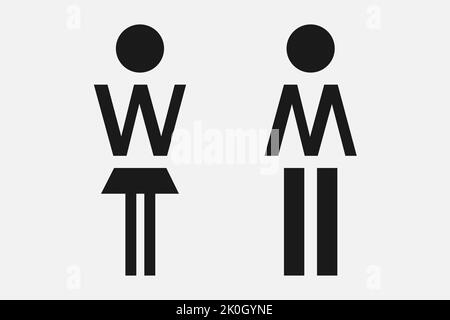 homme et femme icône vecteur plat illustration de stock isolé signe wc Illustration de Vecteur