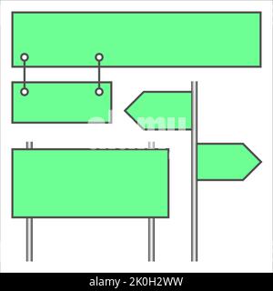 Maquette d'ensemble de panneaux de signalisation routière. Panneaux de signalisation sur fond blanc Illustration de Vecteur