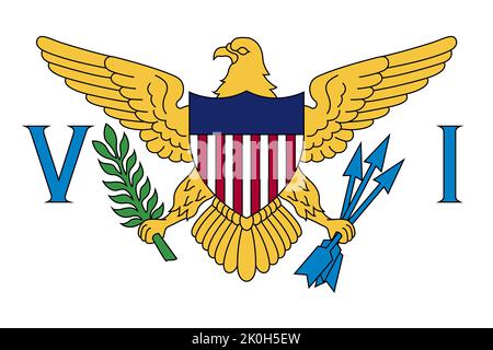 Drapeau vectoriel des îles Vierges américaines Illustration de Vecteur