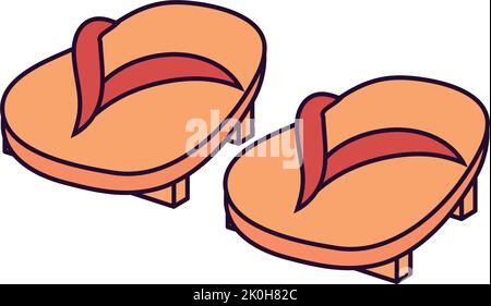 chaussures en bois japonais Illustration de Vecteur