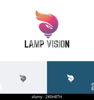 Lampe Vision Eye ampoule idée logo Illustration de Vecteur