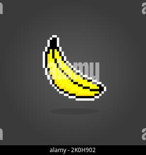 Pixels banane. Illustration vectorielle des ressources de jeu 8 bits. Illustration de Vecteur