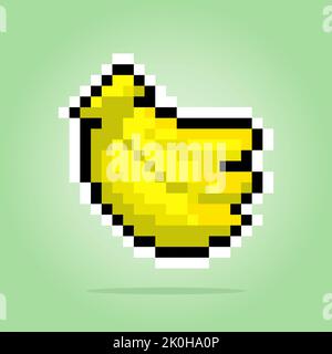 Pixels banane. Illustration vectorielle des ressources de jeu 8 bits. Illustration de Vecteur
