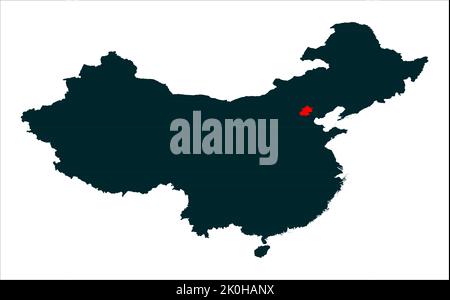 Illustration de la carte vectorielle de la municipalité de Beijing sur fond blanc , carte de la Chine, carte colorée de la Chine Illustration de Vecteur
