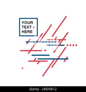 Affiche vectorielle avec lignes et formes rouges et bleues. Illustration géométrique abstraite. Arrière-plan art dynamique Illustration de Vecteur
