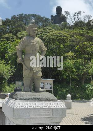Statue du guerrier au Big Buddha de Tian Banque D'Images