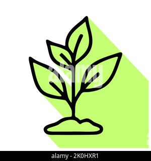 Icône de ligne plate de sprint de plante. Vecteur fin signe de protection de l'environnement, logo de concept d'écologie. Illustration de l'agriculture, plantation, emblème biologique Banque D'Images