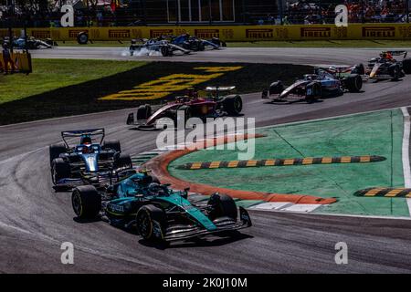 MONZA, Italie, 11 septembre 2022;# 5, Sebastian VETTEL, GER, Aston Martin Formula 1 Team, Aston Martin AMR22 Mercedes, pendant la Formule 1, F1, Italien Banque D'Images