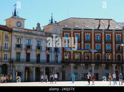 L'hôtel de ville Casa Consistorial Plaza Mayor Burgos Castille et Leon Espagne Banque D'Images