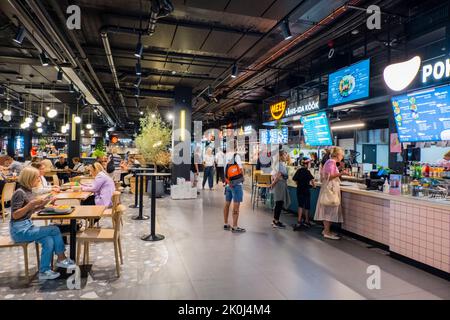 Meze Food Hall, aire de restauration Viru keskus, Tallinn, Estonie Banque D'Images