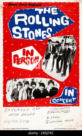 Poster Rolling Stones - Hara Arena concert Poster (1964) Dayton, Ohio Banque D'Images
