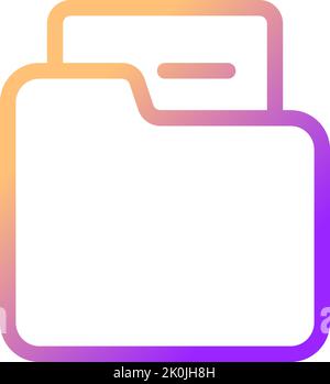 Dossier pixel Perfect gradient linéaire icône de l'interface utilisateur Illustration de Vecteur