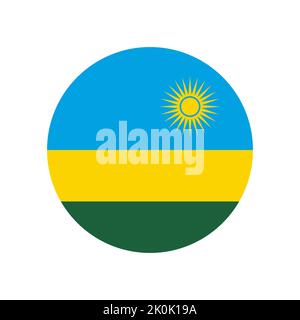 Rwanda vecteur drapeau cercle sur fond blanc Illustration de Vecteur