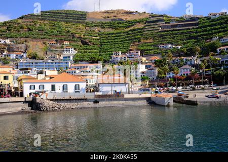 Camara do Lobos, front de mer et port, Madère, Portugal Banque D'Images