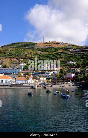 Camara do Lobos, front de mer et port, Madère, Portugal Banque D'Images