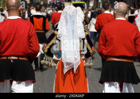 Cagliari, Sant'Efisio manifestation traditionnelle, la plus importante fête religieuse en Sardaigne, Italie, Europe Banque D'Images