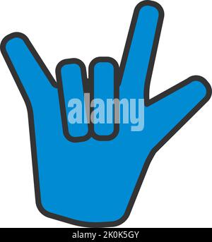 Icône Rock Hand. Contour gras modifiable avec Color Fill Design. Illustration vectorielle. Illustration de Vecteur