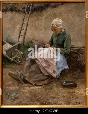Vieille femme de Grez par Ivar Nyberg, 1883 Banque D'Images