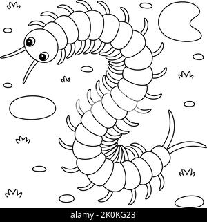 Page de coloriage pour animaux de Centipede pour enfants Illustration de Vecteur