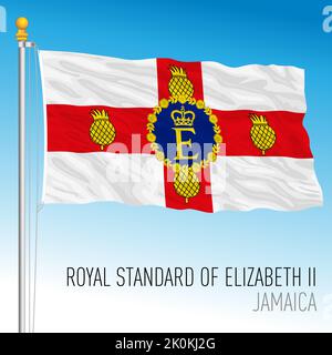 Jamaïque, norme royale de la reine Elizabeth II, illustration vectorielle Illustration de Vecteur