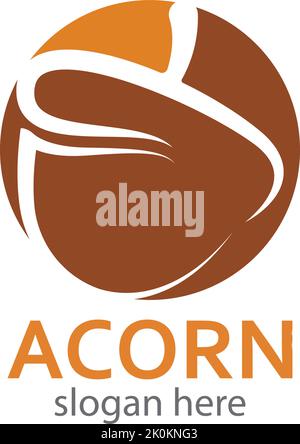 Modèle vectoriel d'illustration du logo Acorn Illustration de Vecteur