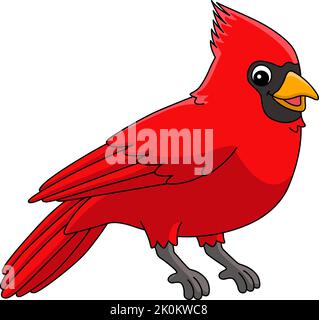 Motif cartoon animal de Cardinal, couleur Clipart Illustration de Vecteur