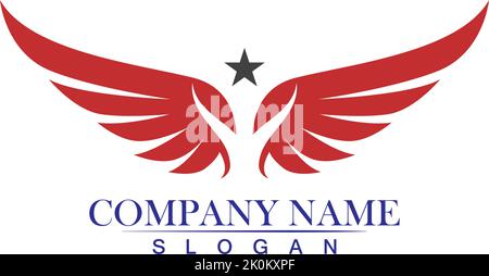 Aile Falcon Modèle Logo design icône vecteur Illustration de Vecteur