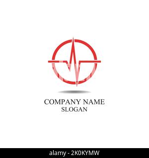 Modèle de vecteur de logo médical de ligne d'impulsion Illustration de Vecteur
