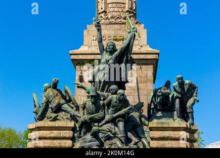 Monumento a Guerra Peninsular à Boavista Porto Portugal conçu par José marques de Silva et Alves de Sousa pour marquer la défaite de l'armée française. Banque D'Images