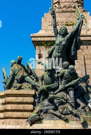 Monumento a Guerra Peninsular à Boavista Porto Portugal conçu par José marques de Silva et Alves de Sousa pour marquer la défaite de l'armée française. Banque D'Images