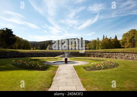 Ecosse, Balmoral, Château de Balmoral, 2019, Mai, 14: Château et terrain de Balmoral, Royal Deeside, Écosse. Banque D'Images