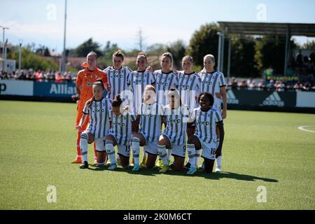 Photo de l'équipe de Juventus lors du match de football féminin série A entre Juventus Women et Inter Women, le 11 septembre 2022 au terrain d'entraînement de Juventus, Banque D'Images